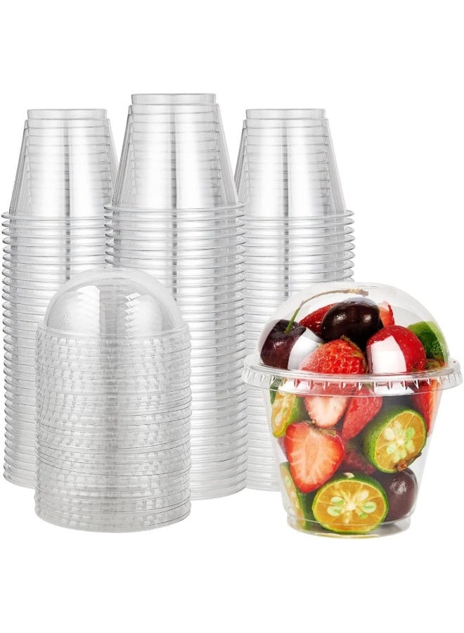 FUFU FUFU 7 oz Clear Plastic Cups with Lids – (50 Sets) Parfait Cups with Dome Lids, Plastic Fruit Cups with Lids, PET Disposable Party Cups for Dessert/Pudding/Ice Cream/Cupcake/Snack, No leaking (7oz)  - Image 1