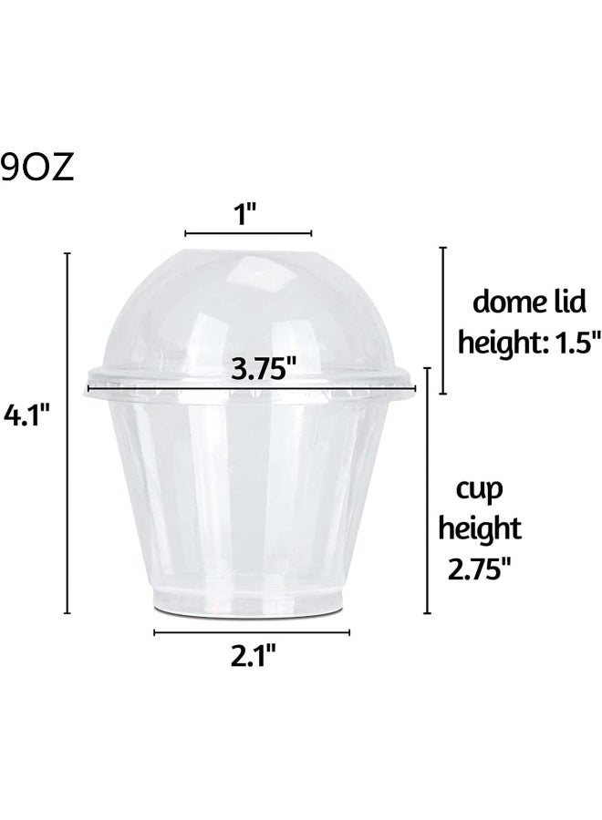 FUFU FUFU 7 oz Clear Plastic Cups with Lids – (50 Sets) Parfait Cups with Dome Lids, Plastic Fruit Cups with Lids, PET Disposable Party Cups for Dessert/Pudding/Ice Cream/Cupcake/Snack, No leaking (7oz)  - Image 3