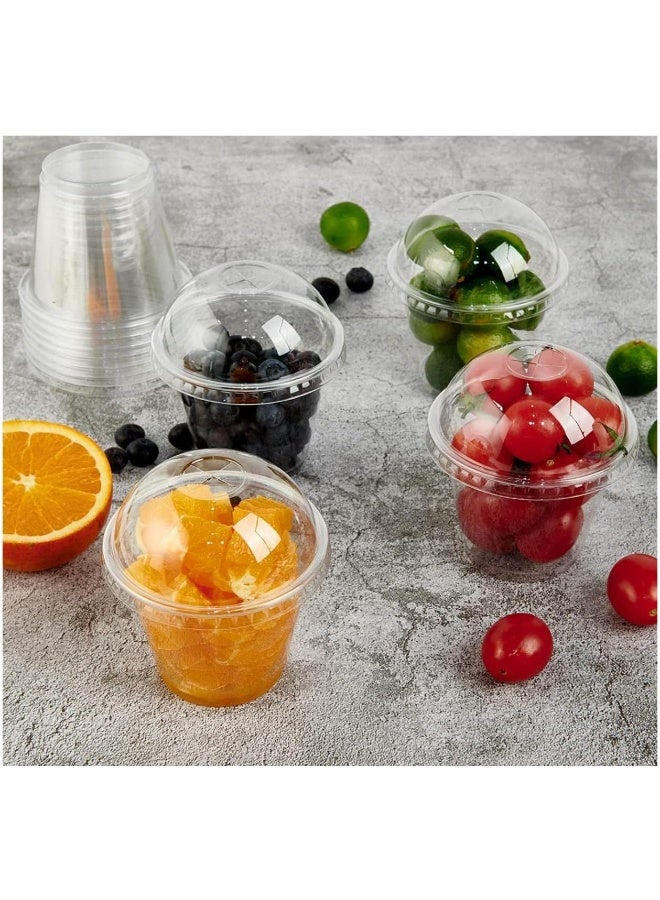 FUFU FUFU 7 oz Clear Plastic Cups with Lids – (50 Sets) Parfait Cups with Dome Lids, Plastic Fruit Cups with Lids, PET Disposable Party Cups for Dessert/Pudding/Ice Cream/Cupcake/Snack, No leaking (7oz)  - Image 5