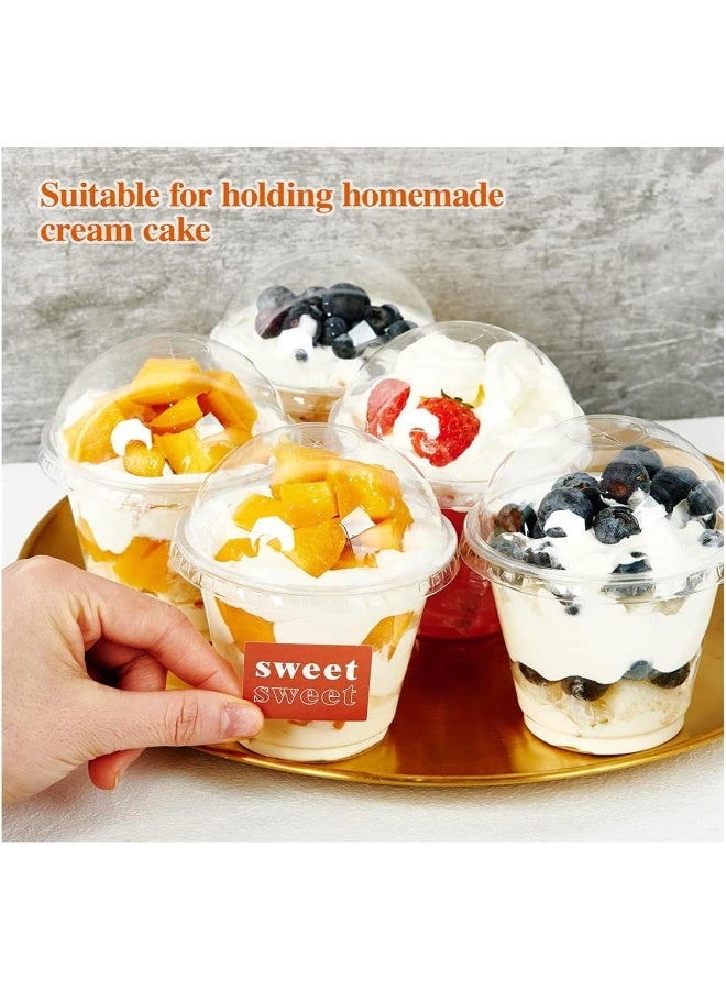 FUFU FUFU 7 oz Clear Plastic Cups with Lids – (50 Sets) Parfait Cups with Dome Lids, Plastic Fruit Cups with Lids, PET Disposable Party Cups for Dessert/Pudding/Ice Cream/Cupcake/Snack, No leaking (7oz)  - Image 4
