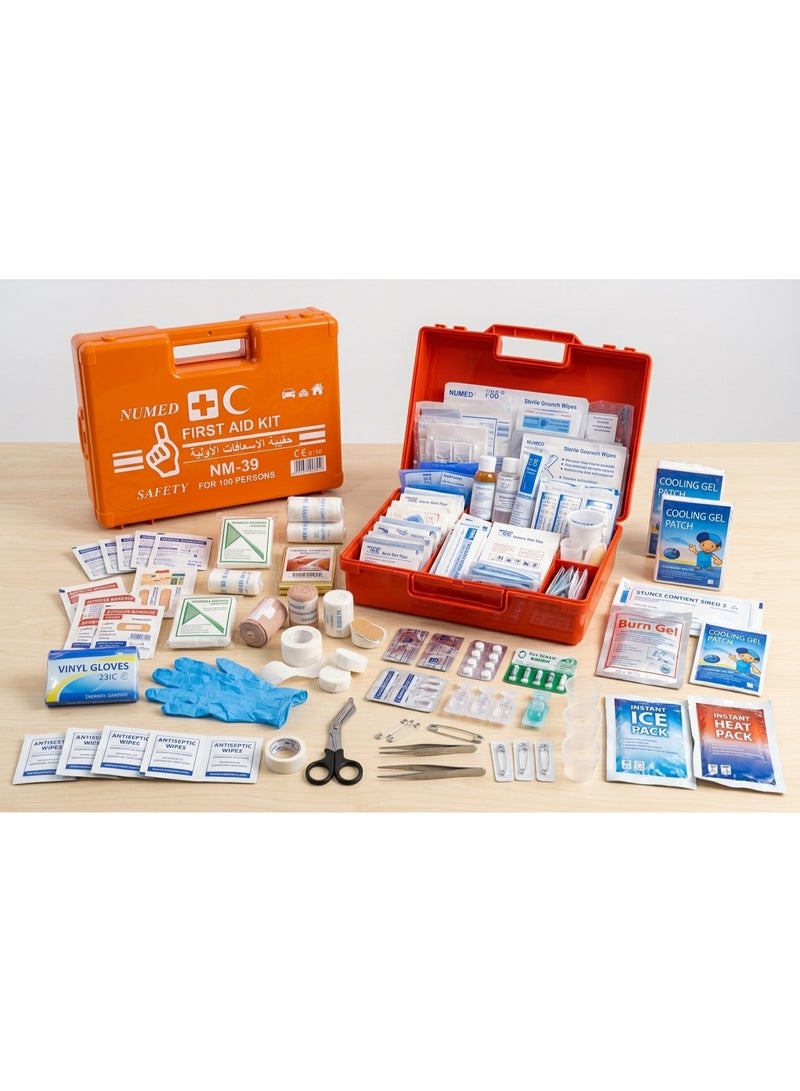Numed ABS First Aid Box for 100 People NM-39 | European Safety Standard | High Visibility Orange - Image 2