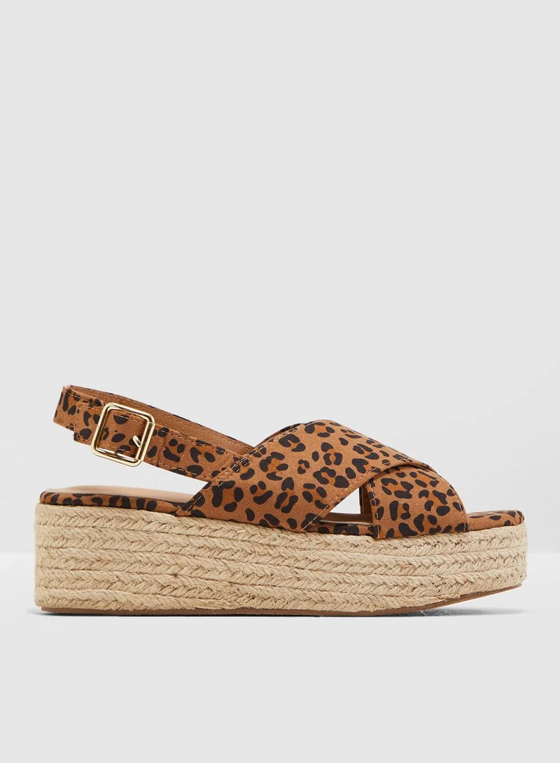 NEW LOOK Pike Wedge Sandal - Beige