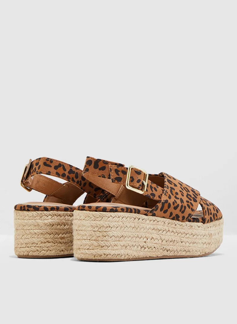 NEW LOOK Pike Wedge Sandal - Beige