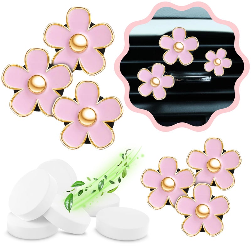 Zadin 6 Pieces Daisy Car Decoration Flower Air Vent Clip Air Conditioning Outlet Clip Car Air Freshener Clip Car Interior Decor Charm Colorful Interior Accessories for Girls Women - Image 3