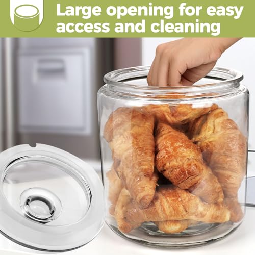 Masthome 1 Gallon Glass Jar with Lid,Large Glass Cookie Jar,Wide Mouth,Dishwasher Safe,Large Clear Jar,Storage Containers with Lids For Flour,Nuts,Cookies,Snacks-Send 15pcs Food Storage Bags - Image 4