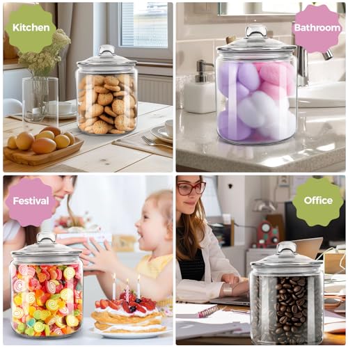 Masthome 1 Gallon Glass Jar with Lid,Large Glass Cookie Jar,Wide Mouth,Dishwasher Safe,Large Clear Jar,Storage Containers with Lids For Flour,Nuts,Cookies,Snacks-Send 15pcs Food Storage Bags - Image 5