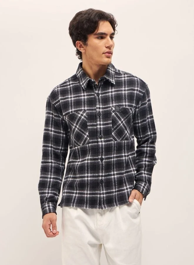 The Bear House  Shacket for Men | Long Sleeve, Casual Button-Down | Soft, Breathable Fabric for Work, Everyday, & All-Season Wear in Stylish Design for Men | Best Price UAE