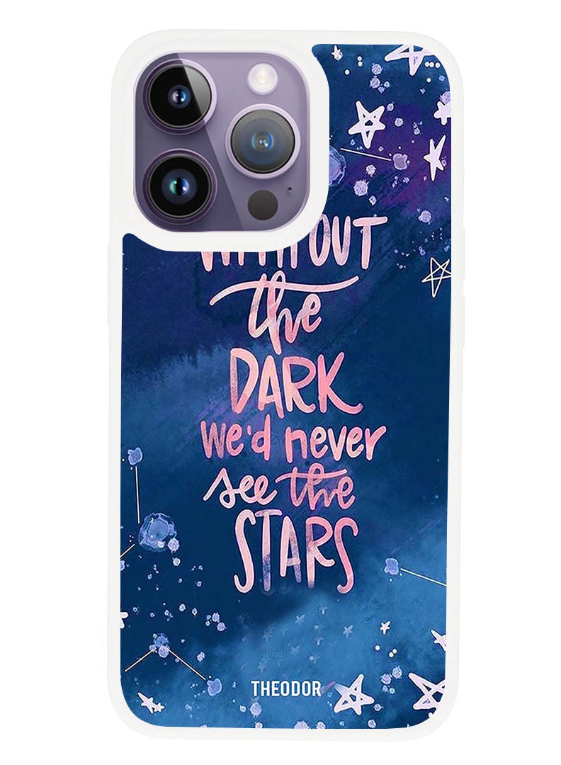 Theodor Protective Case Anti Scratch Shock Proof Cover For APPLE IPHONE 14 PRO MAX Never See The Stars (White Bumper) - Image 1