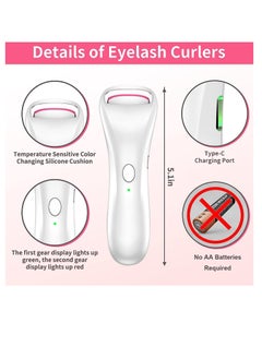 Heated Eyelash Curler, USB Rechargeable Eyelash Curler, 2 Heating Modes Handheld Heated Lash Curler, Get Naturally Curled Lashes in Seconds, No Harm to Eyelashes, 1 Pcs, White - pzsku/ZDE618344DA8EDC9EE82AZ/45/_/1721131905/a895f375-b082-426b-913a-2387fd571e89