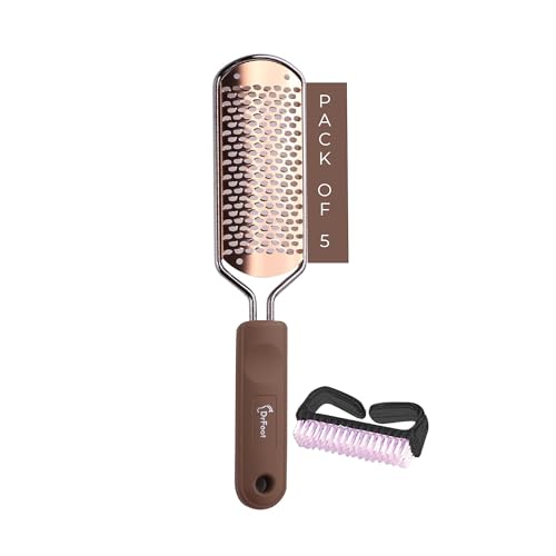 Dr.Foot Dr Foot | Foot Scrubber for Dead Skin | Heel Scrubber for Feet | Pedicure Tools | Foot Filer for Dead Skin Removal | Foot Scrubber for Cracked Heels | Foot Cleaning Brush | 1 Free Brush | Pack of 5 - Image 1