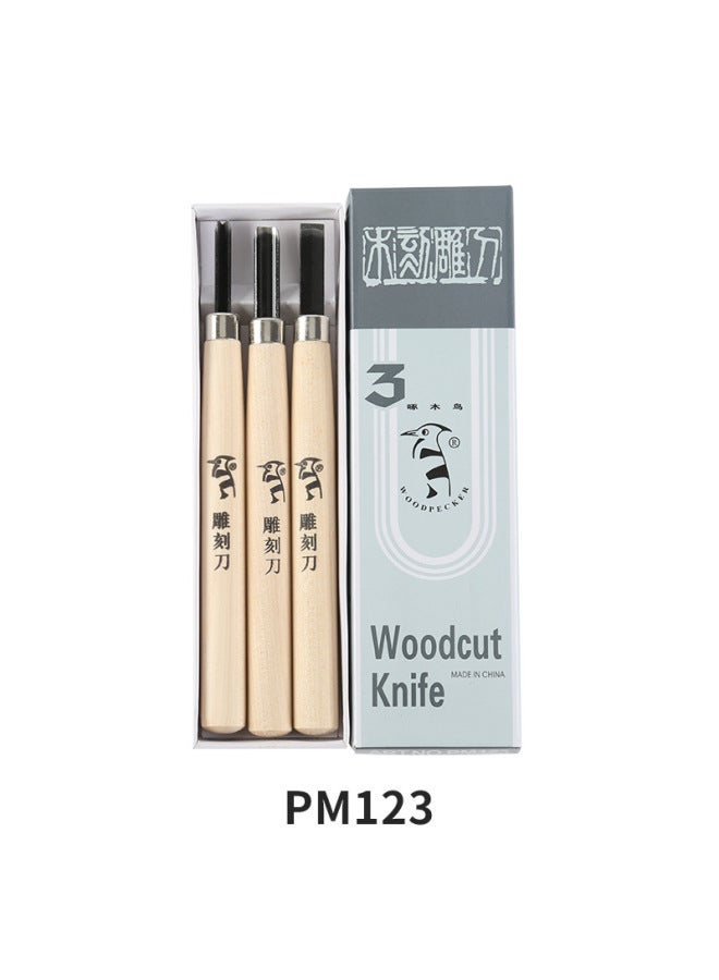 WOODPECKER Carving Knife Stone Wood Carving Knife 123/4/5/6 Series Set Seal Cutting Seal Study Four Treasures - Image 1
