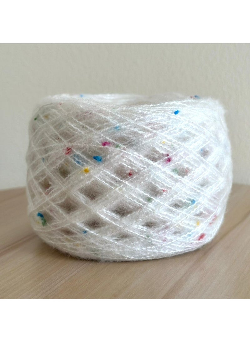 Generic - 50g Crochet and knitting yarn, Mohair(Rainbow white) - Image 1