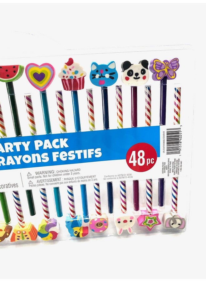Creatology 48 Piece Pencil Party Pack! Includes 12 Colored Pencils, 12 No 2 Pencils, And 24 Fun Shaped Erasers! Perfect Back To School Item! Makes A Great Gift For An Artist! - Image 5