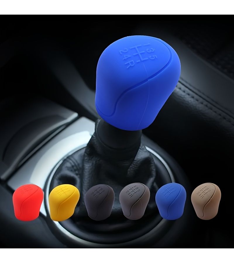 Car Shift Knob Cover Manual Anti Slip Shift Handle Protective Interior Accessories Gray - Image 2