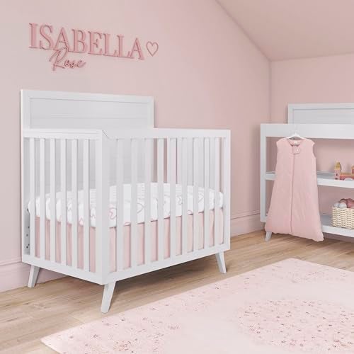 Evolur Baby Pink and Heart Print 3 Piece Mini Crib Bedding Set, Machine Washable, Soft and Breathable Toddler Bedding Set, Includes Fitted Sheet, Comfortor and Crib Skirt - Image 2