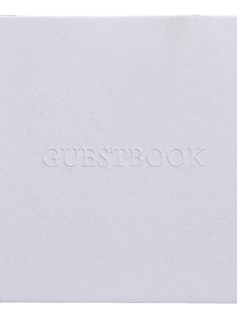 Ginger Ray Ginger Ray White Embossed Guestbook - Elegant Keepsake