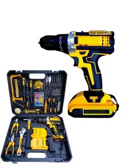 Denx CORDLESS DRILL SET Professional Household Home Tool Kit Set with DIY Hand Tool Kits for Garden Office House Repair Maintain |Maximum Diame10mm | Speed 0 - 1450 R/MIN | 21 V | 1300mAH | Additional Battery | DX1778  - Image 1