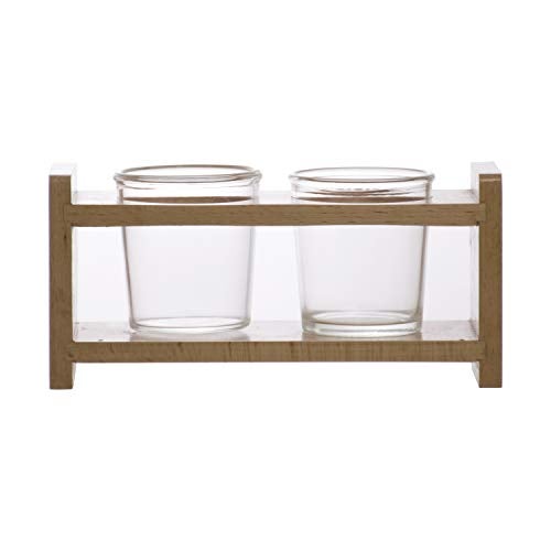 LABZIO Wooden Decorative Tea Light Candle Holder & Succulent Planter Stand Set | Eco-Friendly Home Decor for Diwali, Festive Lighting & Gifting | Elegant Table Centerpiece for Living Room & Puja - Image 4