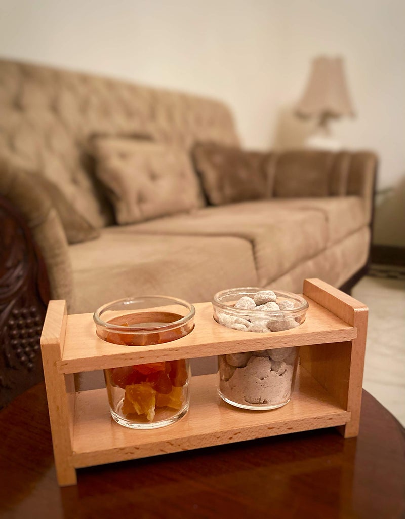 LABZIO Wooden Decorative Tea Light Candle Holder & Succulent Planter Stand Set | Eco-Friendly Home Decor for Diwali, Festive Lighting & Gifting | Elegant Table Centerpiece for Living Room & Puja - Image 3
