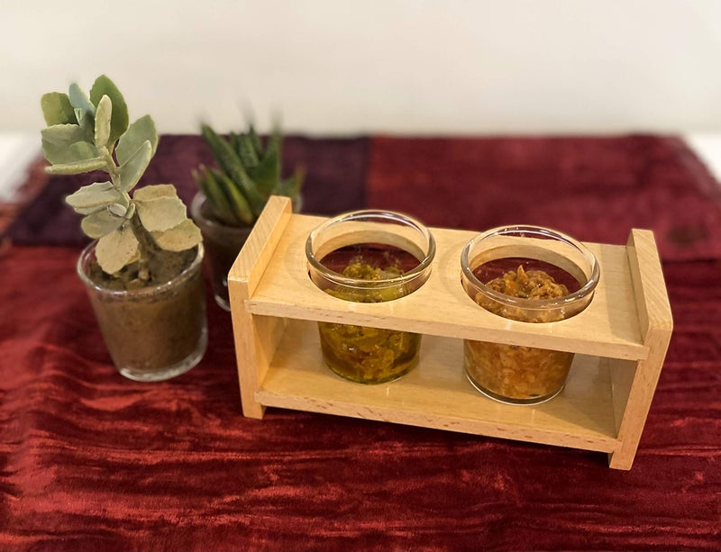 LABZIO Wooden Decorative Tea Light Candle Holder & Succulent Planter Stand Set | Eco-Friendly Home Decor for Diwali, Festive Lighting & Gifting | Elegant Table Centerpiece for Living Room & Puja - Image 2