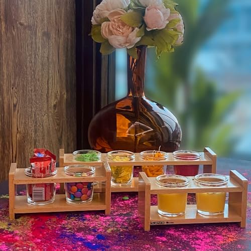 LABZIO Wooden Decorative Tea Light Candle Holder & Succulent Planter Stand Set | Eco-Friendly Home Decor for Diwali, Festive Lighting & Gifting | Elegant Table Centerpiece for Living Room & Puja - Image 1