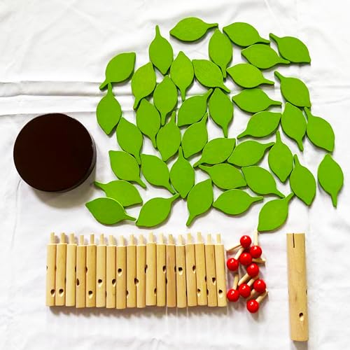 Carykon Early Childhood Building Blocks Wooden Assembling Tree Combination Boys and Girls DIY Disassembly Puzzles Educational Toys Home Office Decoration Green3 Yrs - Image 5