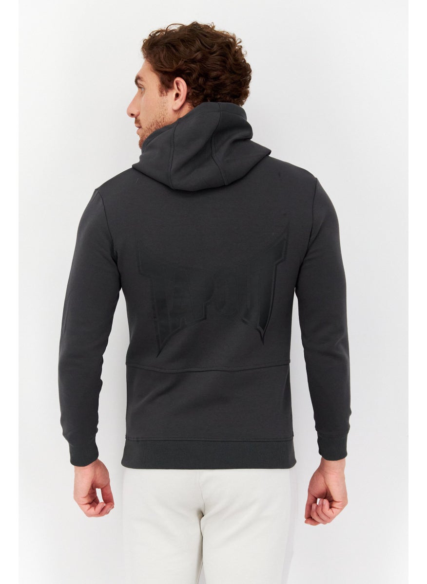 TapouT Men Sportswear Fit Outdoor Half Zip Sweatshirt, Dark Grey  - Image 4