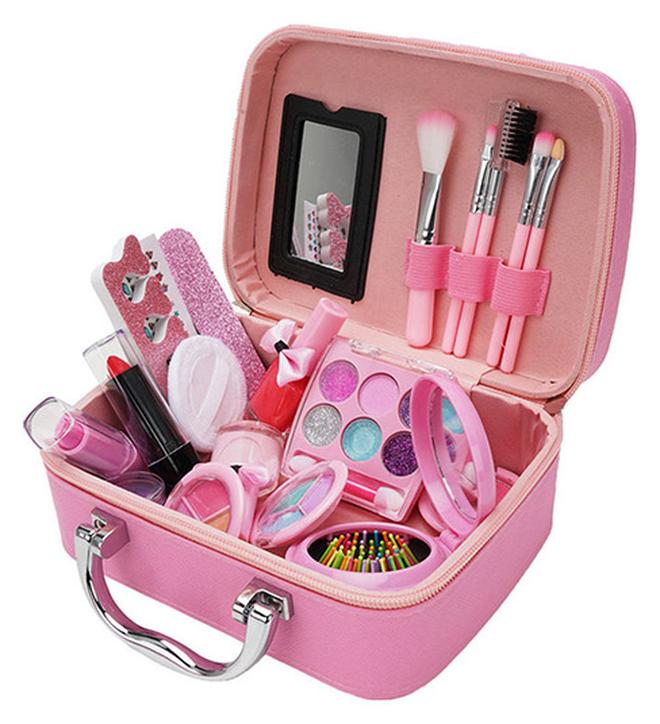 Loquat Makeup Kit With Storage Case Pink Color Portable, Durable And Washable - Image 1