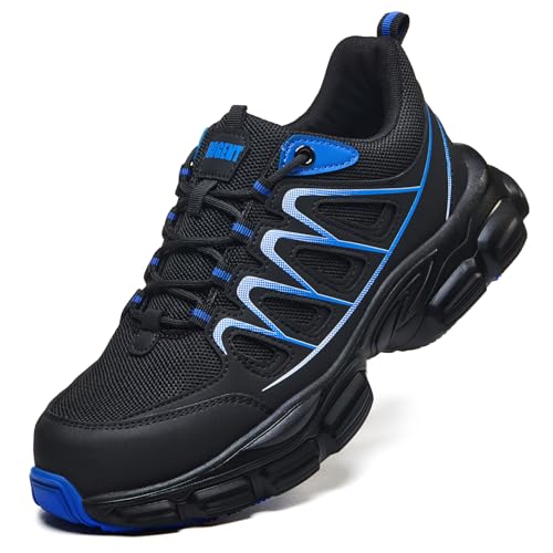 Hogent Steel Toe Shoes for Women Men Wide Non Slip Composite Work Sneakers Indestructible Comfortable Safety Tennis Shoes Lightweight Breathable Construction Sneakers Puncture Proof Ergonomic Design - Image 1