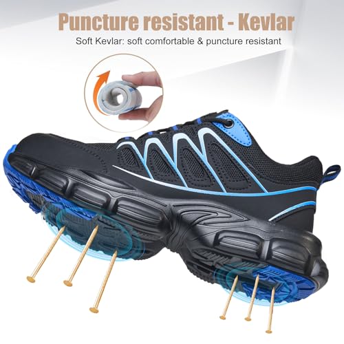 Hogent Steel Toe Shoes for Women Men Wide Non Slip Composite Work Sneakers Indestructible Comfortable Safety Tennis Shoes Lightweight Breathable Construction Sneakers Puncture Proof Ergonomic Design - Image 5