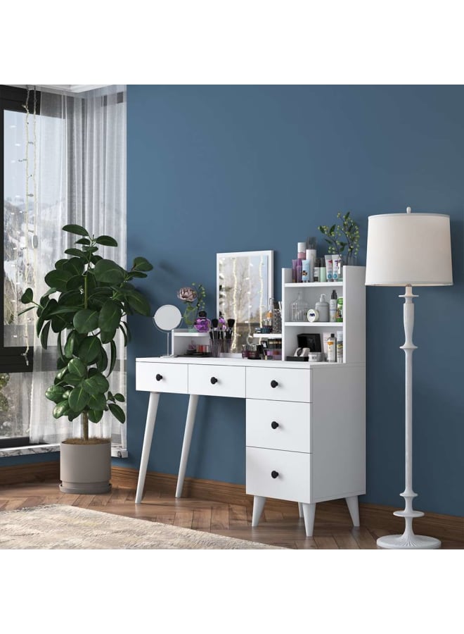 Joints Makeup Vanity Engineered Wood White 118x94x40 - Image 1