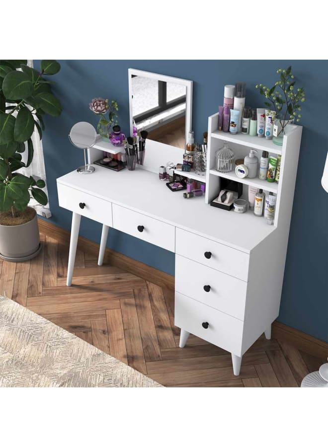 Joints Makeup Vanity Engineered Wood White 118x94x40 - Image 2