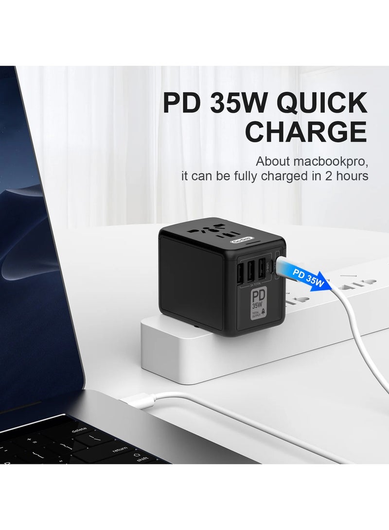 Go-Des GD-B616 All in One Worldwide AC Power Wall Charger Plug Universal Travel Adapter - Image 3