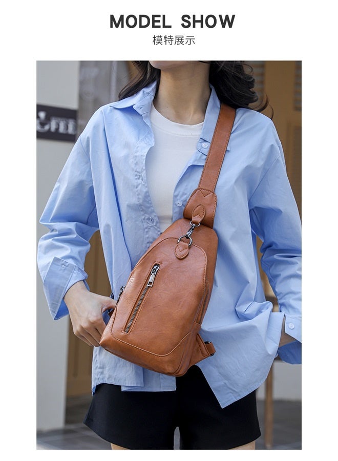 Cross Body Bags for Women Small Sling Purse PU Leather Chest Purse Trendy Anti Theft Fanny Pack for Travel Daypack - Image 3