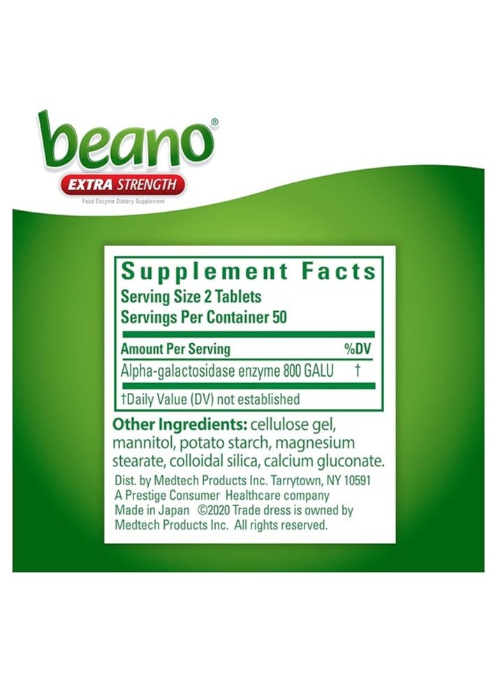 Beano - Beano Food Enzyme Dietary Supplement  100 Tablets - Image 1