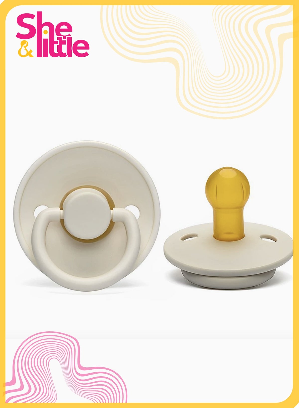 She&Little Round Soother Pacifier, BPA-Free Food-Grade Silicone, Soft ...