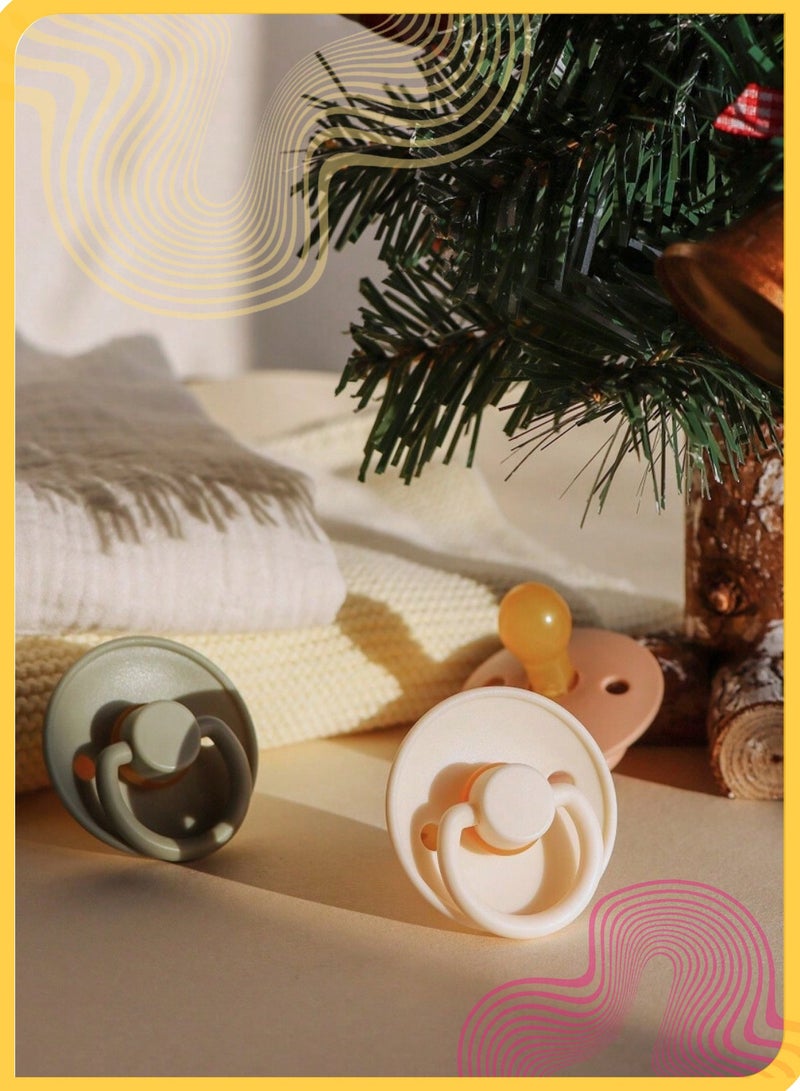 Round Soother Pacifier, BPA-Free Food-Grade Silicone, Soft & Bite-Resistant, Gentle on Baby's Mouth(Beige) - Image 4