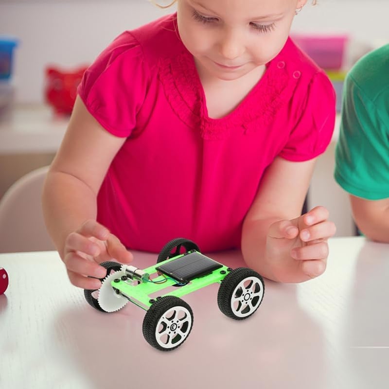 طقم سيارة تعمل بالطاقة الشمسية DIY للأطفال، مشاريع علمية STEM، لعبة تعليمية هندسية مع مكونات تجميع المحرك للاستخدام الداخلي والخارجي - Image 1