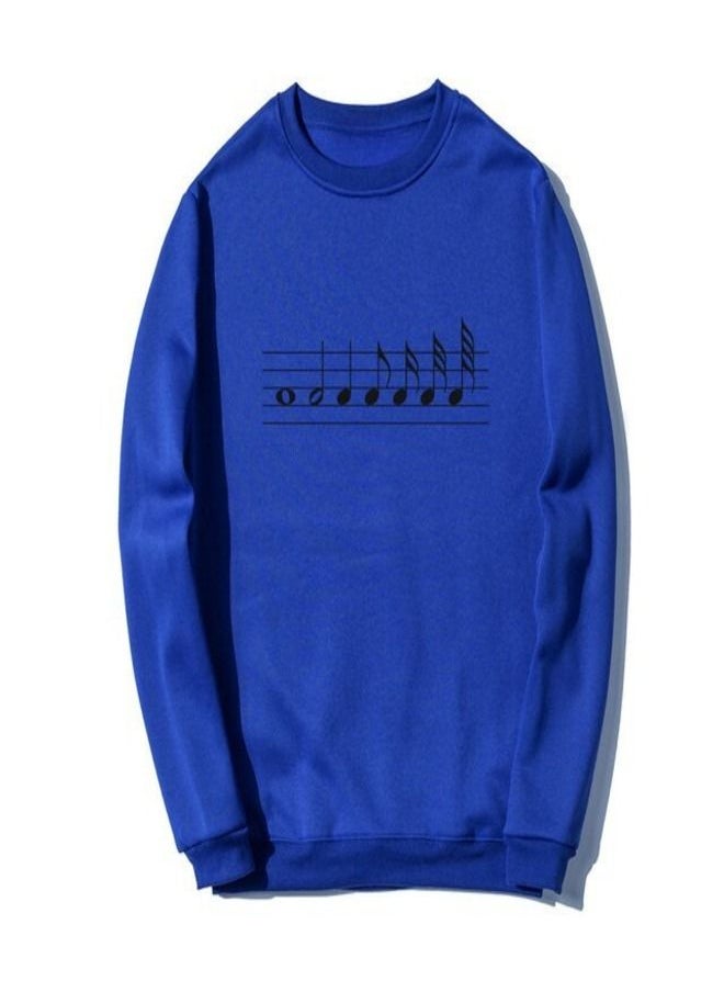 Generic - Music Notes Printed Sweatshirt Blue - Image 1