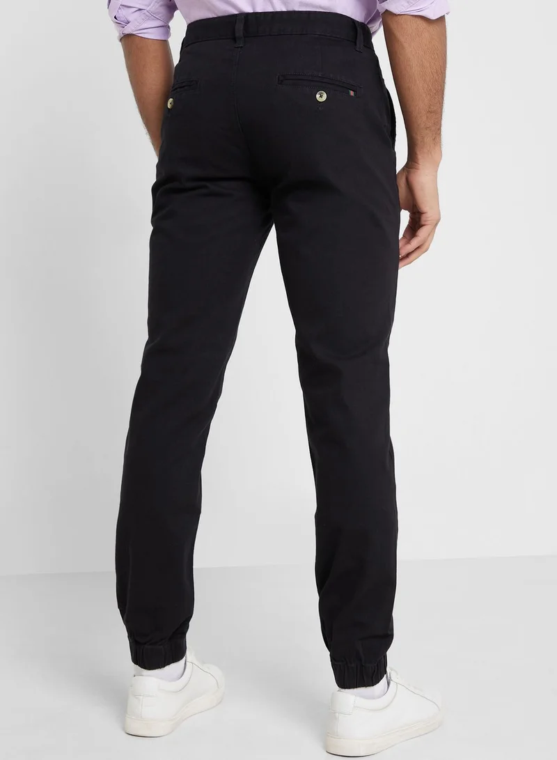 Thomas Scott Thomas Scott Men Black Solid Joggers Trousers