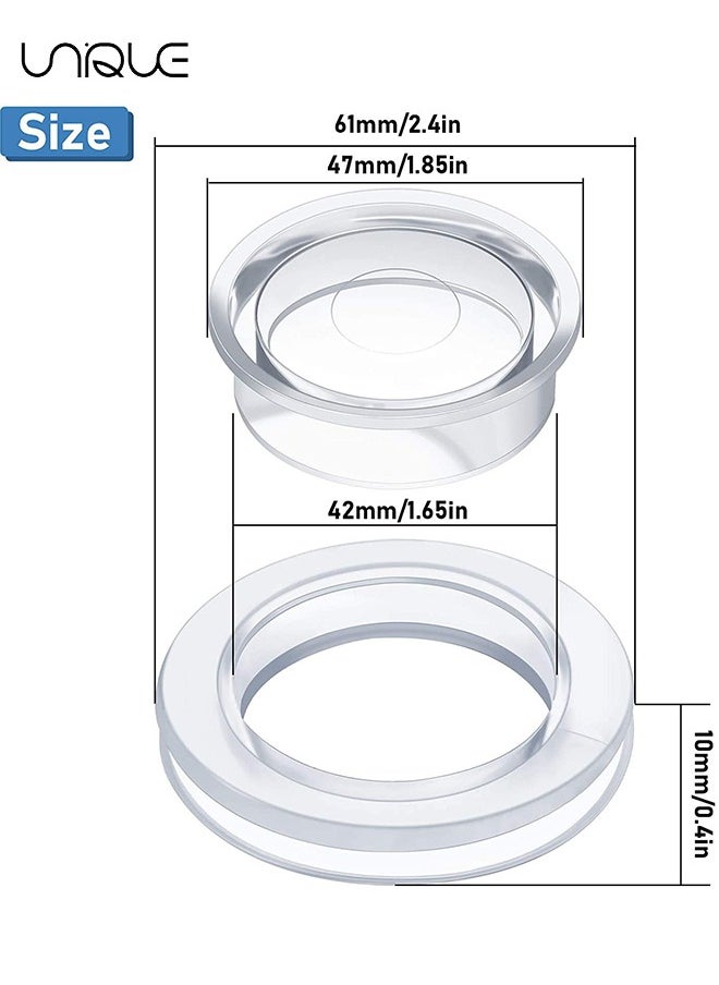 Unique - 4 Sets 2 Inch Patio Table Umbrella Hole Ring, Outdoor Garden Table Umbrella Ring, With Cap Cover, Transparent Silicone, Used for Outdoor Patio Garden Beach Table Umbrella Stopper (Clear） - Image 1