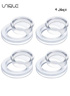 4 Sets 2 Inch Patio Table Umbrella Hole Ring, Outdoor Garden Table Umbrella Ring, With Cap Cover, Transparent Silicone, Used for Outdoor Patio Garden Beach Table Umbrella Stopper (Clear）