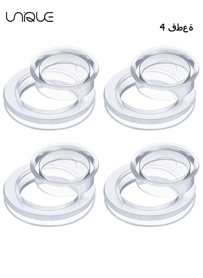 Unique - 4 Sets 2 Inch Patio Table Umbrella Hole Ring, Outdoor Garden Table Umbrella Ring, With Cap Cover, Transparent Silicone, Used for Outdoor Patio Garden Beach Table Umbrella Stopper (Clear） - Image 1