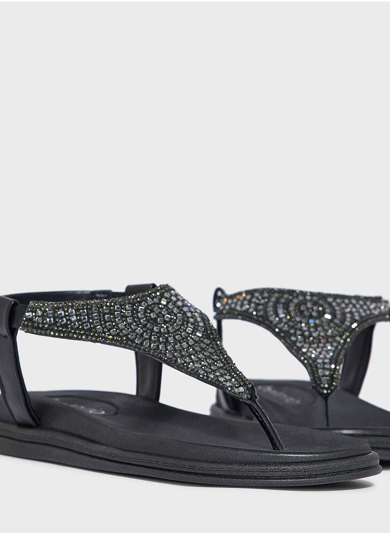 Beira Rio - Kylie Ankle Strap Flat Sandals - Image 1