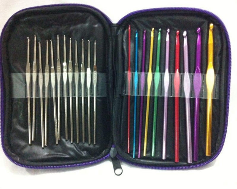 22pcs Multi-colour Aluminum Crochet Hooks Tool Set - Image 2