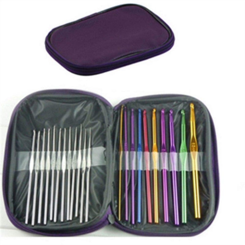 22pcs Multi-colour Aluminum Crochet Hooks Tool Set - Image 1