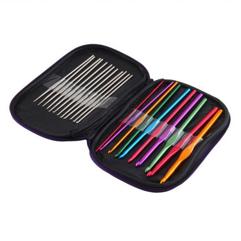 22pcs Multi-colour Aluminum Crochet Hooks Tool Set - Image 3