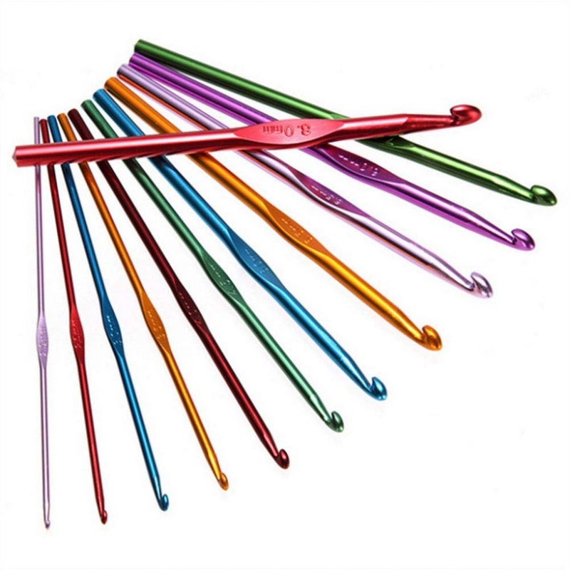 22pcs Multi-colour Aluminum Crochet Hooks Tool Set - Image 4