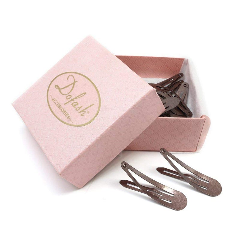 Dofash 5Cm/2In Snap Hair Clips Metal Hair Accessories Hair Barrettes For Women 20Pcs (Brown) - Image 5