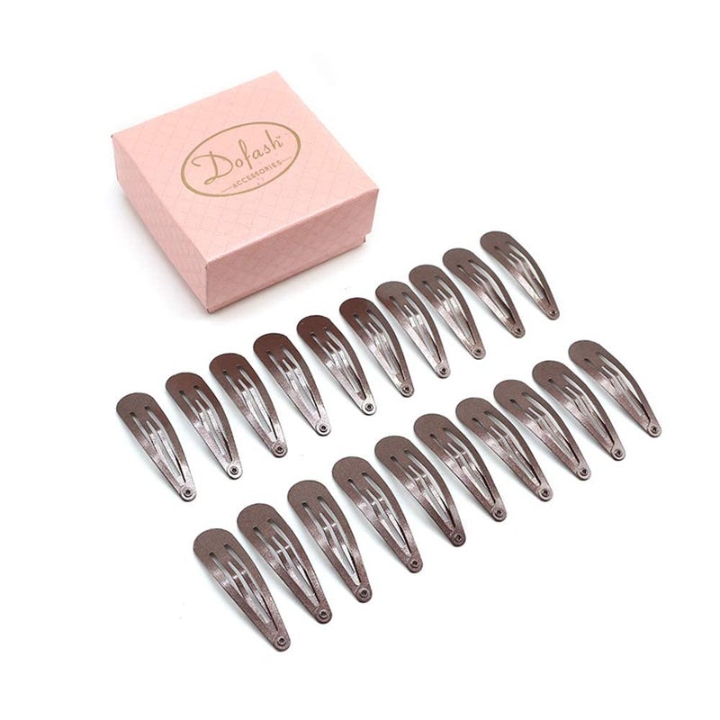 Dofash 5Cm/2In Snap Hair Clips Metal Hair Accessories Hair Barrettes For Women 20Pcs (Brown) - Image 1